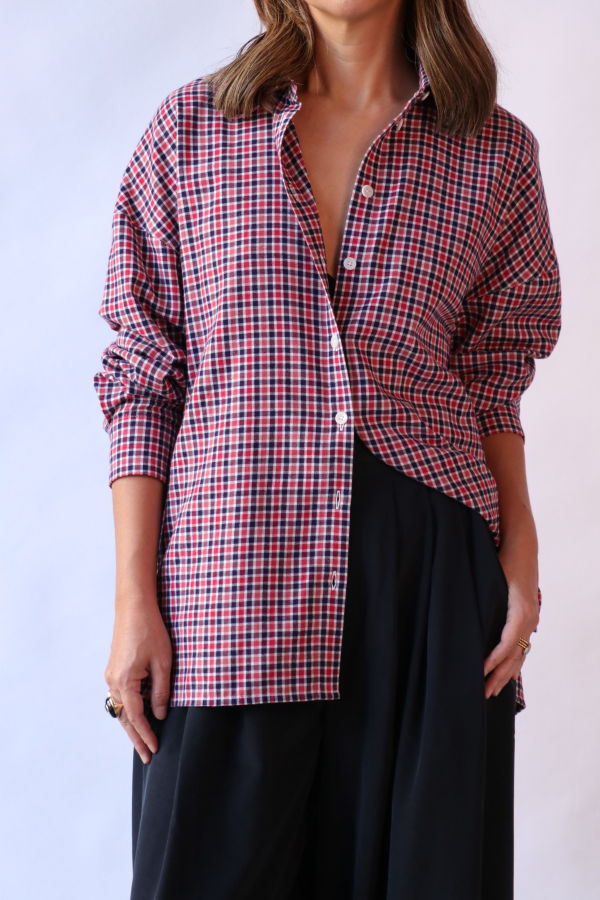 Tibi Flannel Menswear Shirting Oversized Shirt