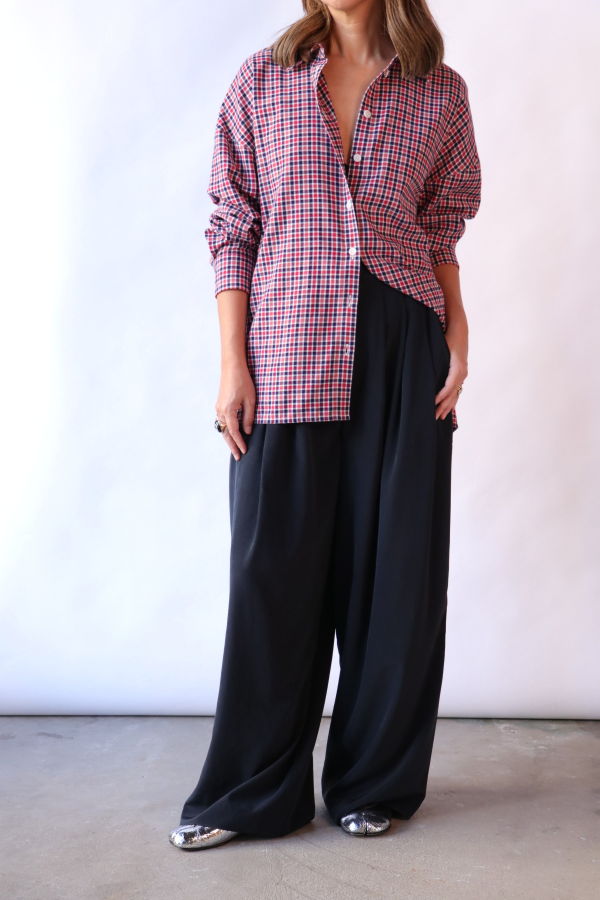 Tibi Flannel Menswear Shirting Oversized Shirt