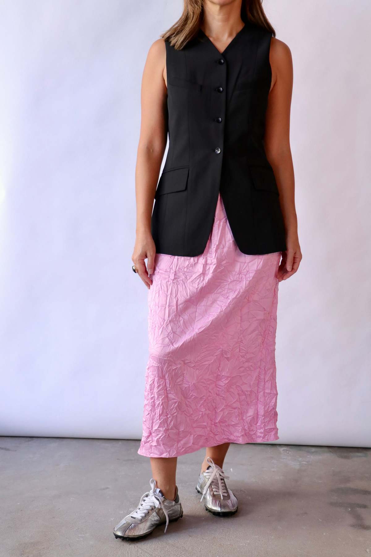 Tibi Recycled Tropical Wool Vest With Blousant Back Vest - Image 2 of 5