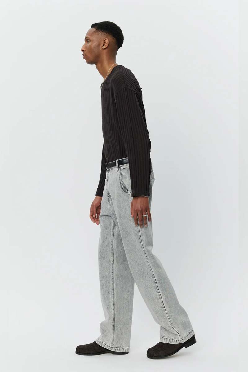 mfpen Straight Cut Jeans Acid Wash