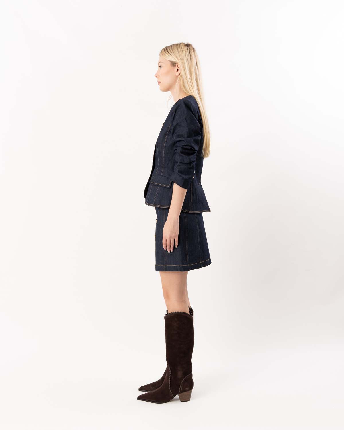 Cinq A Sept Claudia Skirt - Indigo - Image 4 of 5