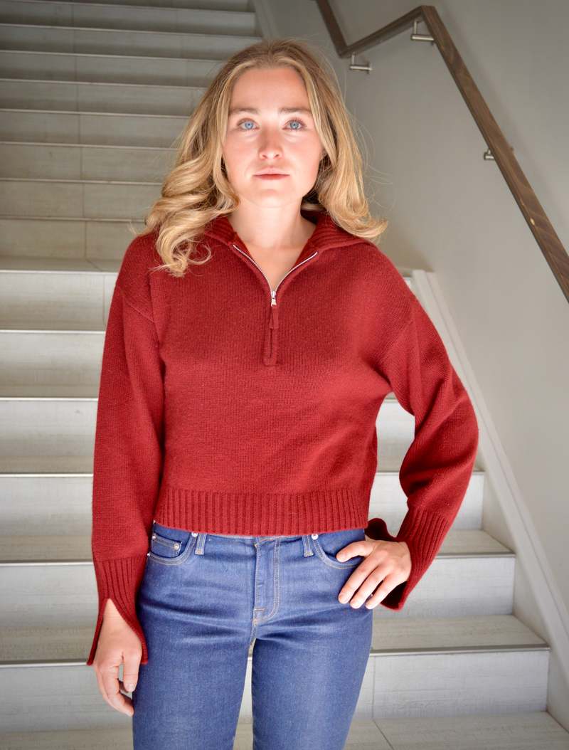 Allude Poloneck Sweater - Burgundy