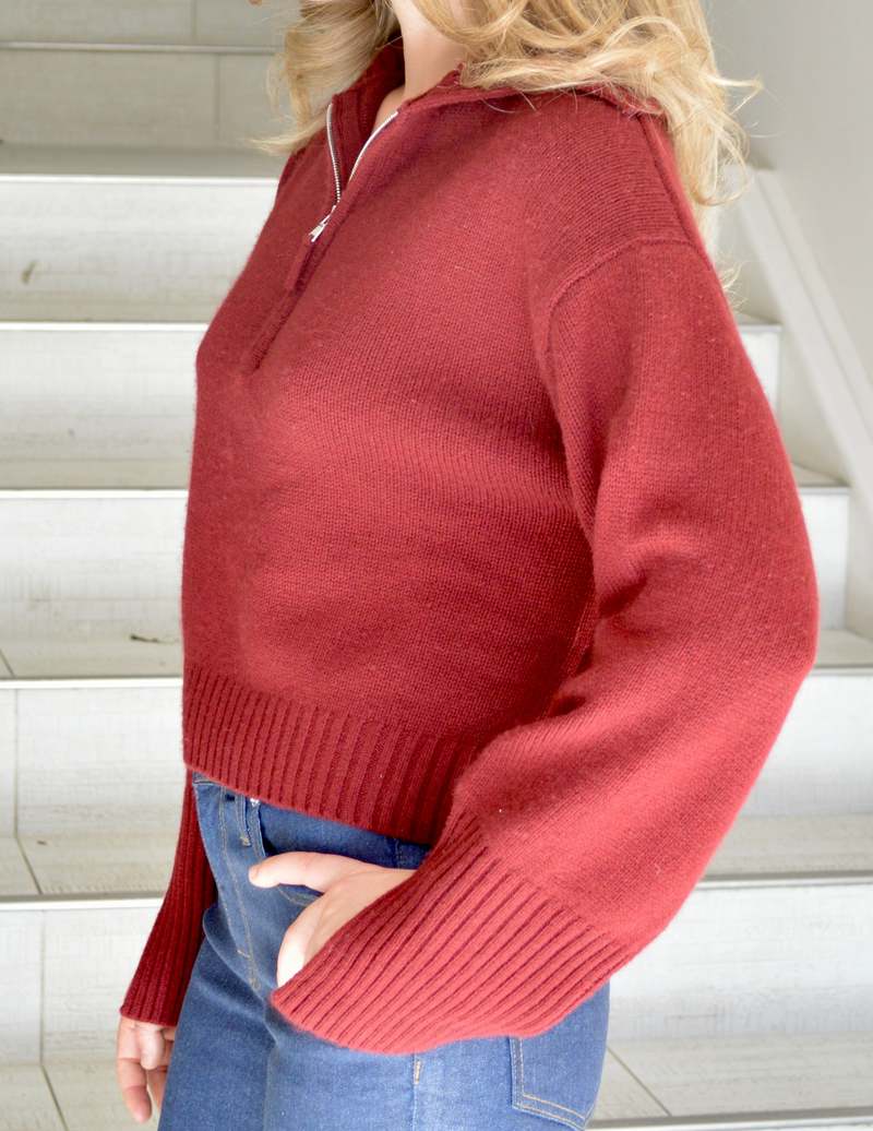 Allude Poloneck Sweater - Burgundy