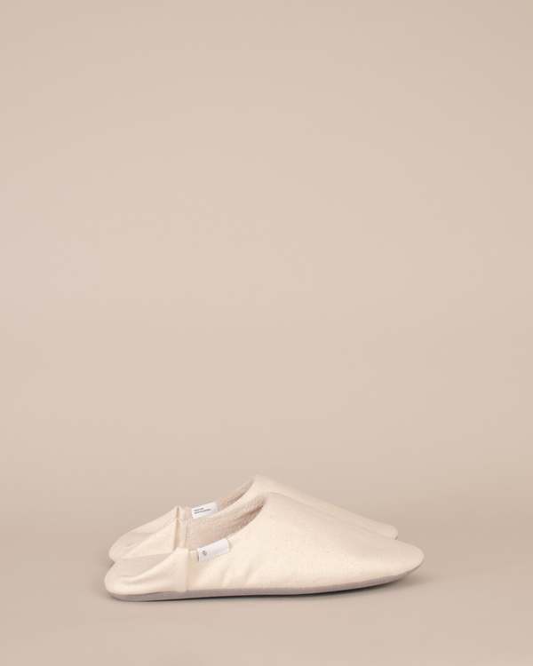 Morihata ABE Wool-Lined Canvas Home Shoes Slippers