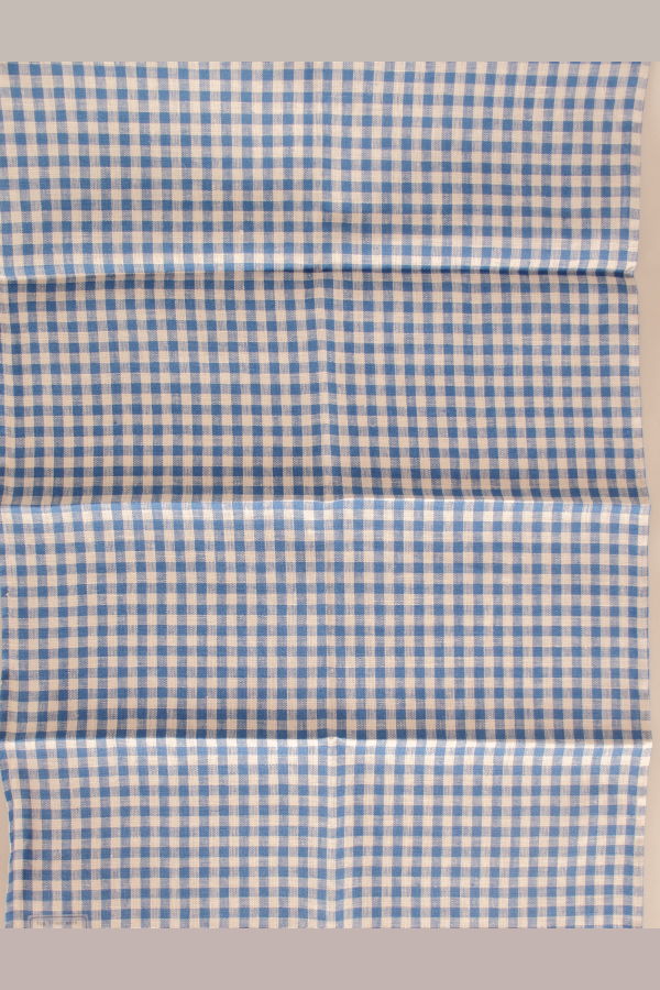 Fog Linen Work Blue Check Kitchen Cloth