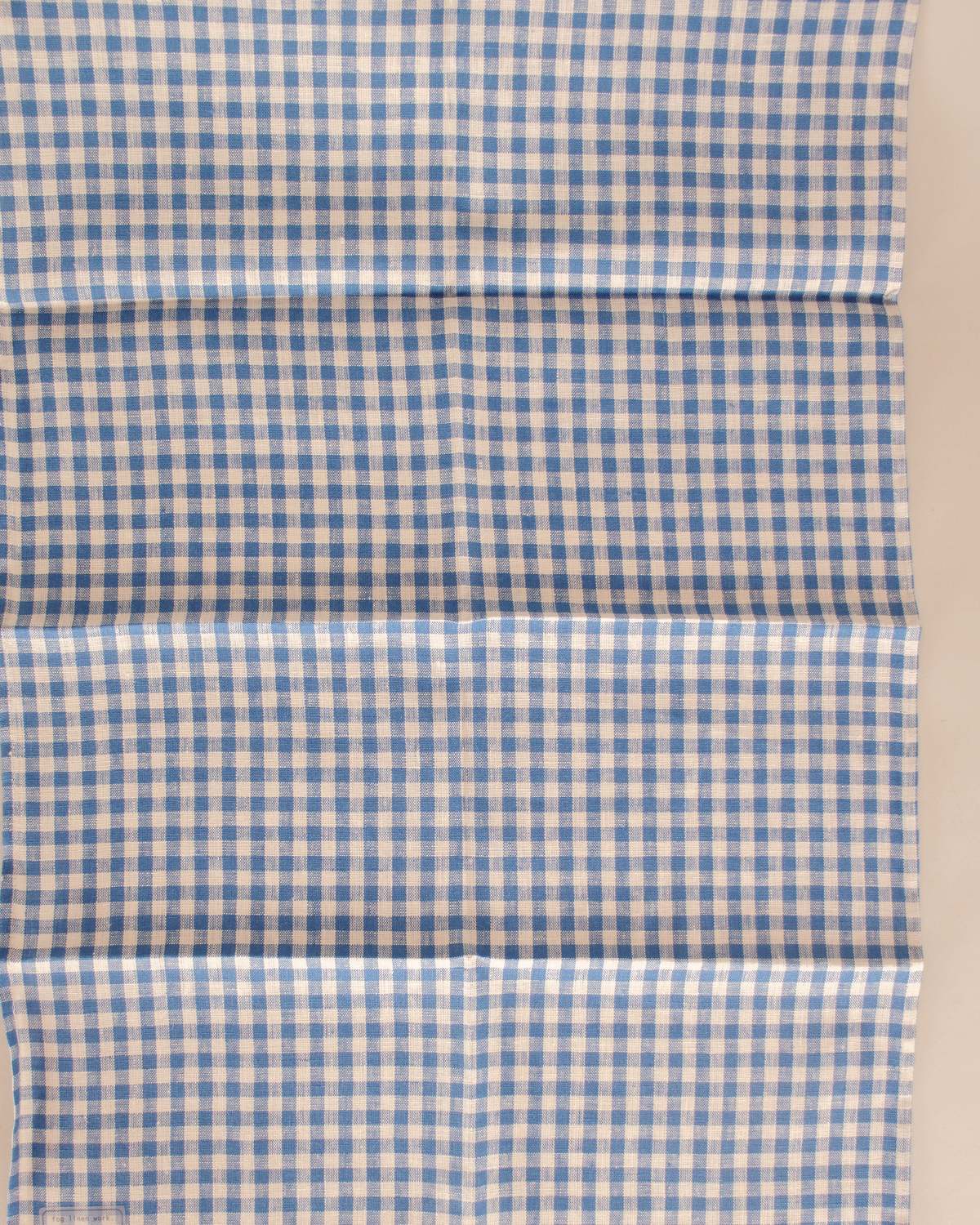 Fog Linen Work Blue Check Kitchen Cloth - Image 2 of 3