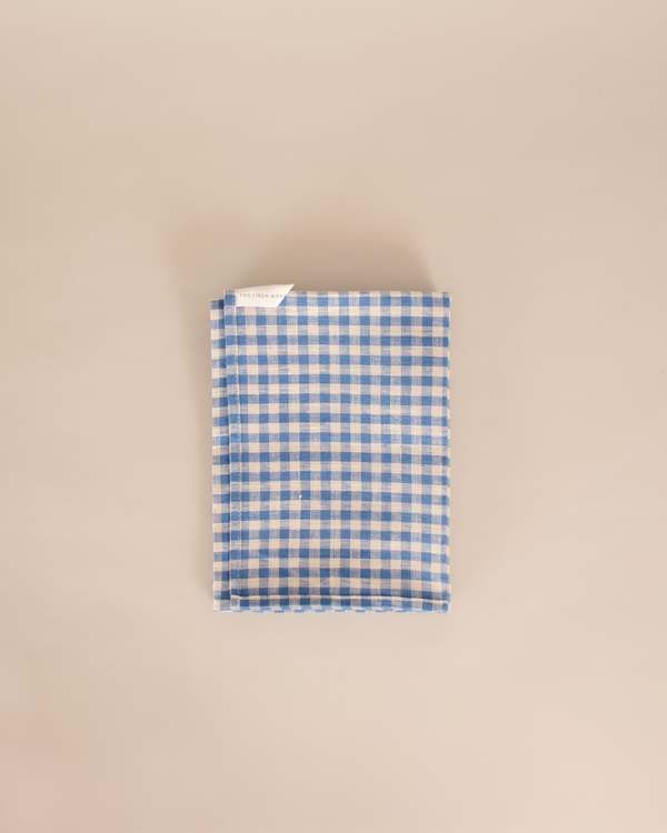 Fog Linen Work Blue Check Kitchen Cloth