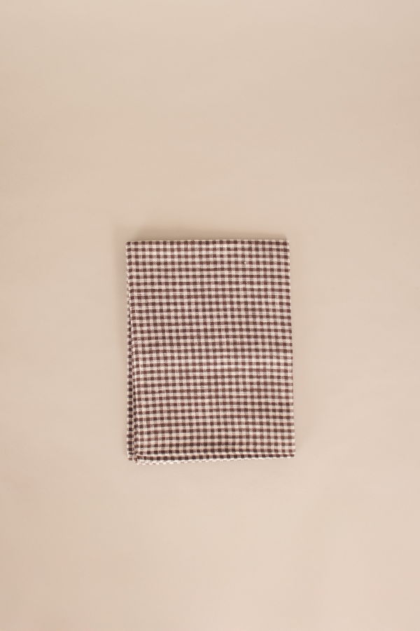 Fog Linen Work Brown Check Linen Kitchen Cloth
