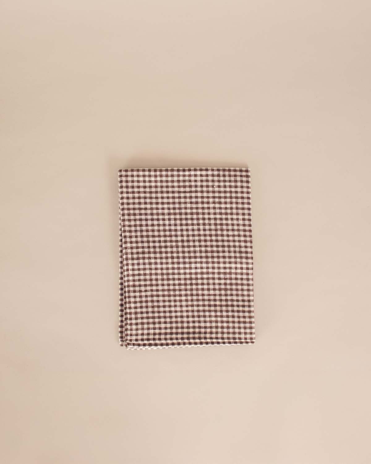 Fog Linen Work Brown Check Linen Kitchen Cloth - Image 1 of 2