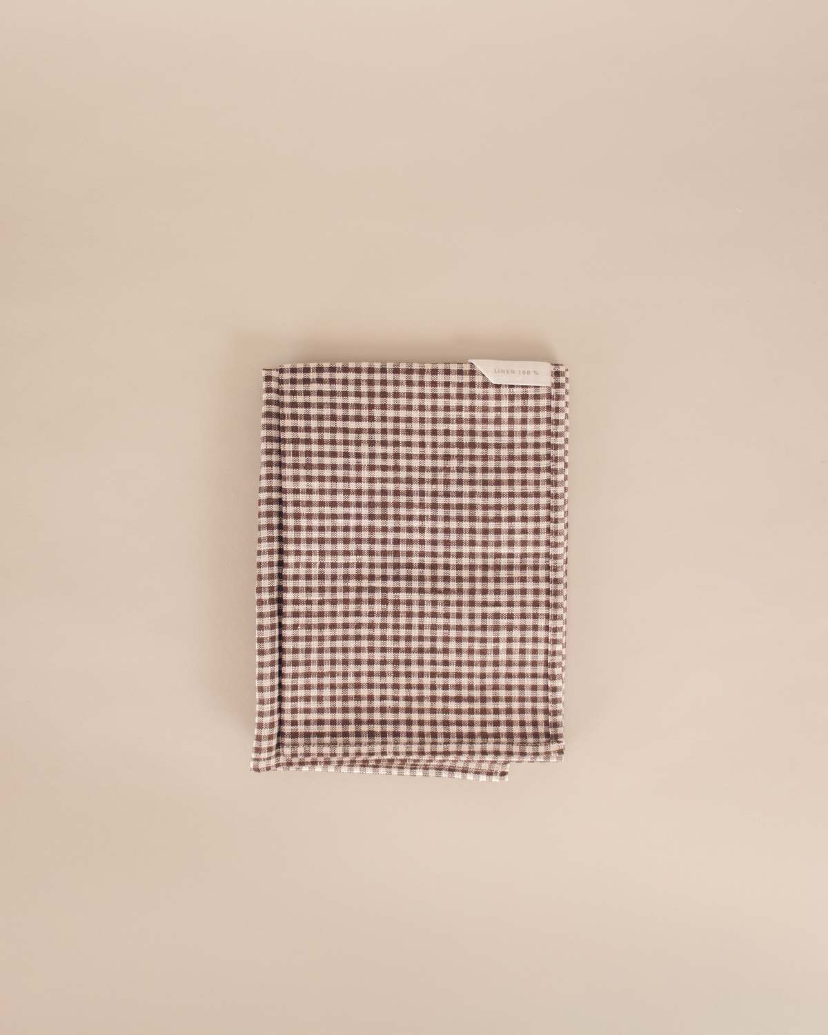Fog Linen Work Brown Check Linen Kitchen Cloth - Image 2 of 2
