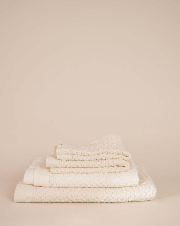 Morihata Ivory Lattice Linen Japanese Towels