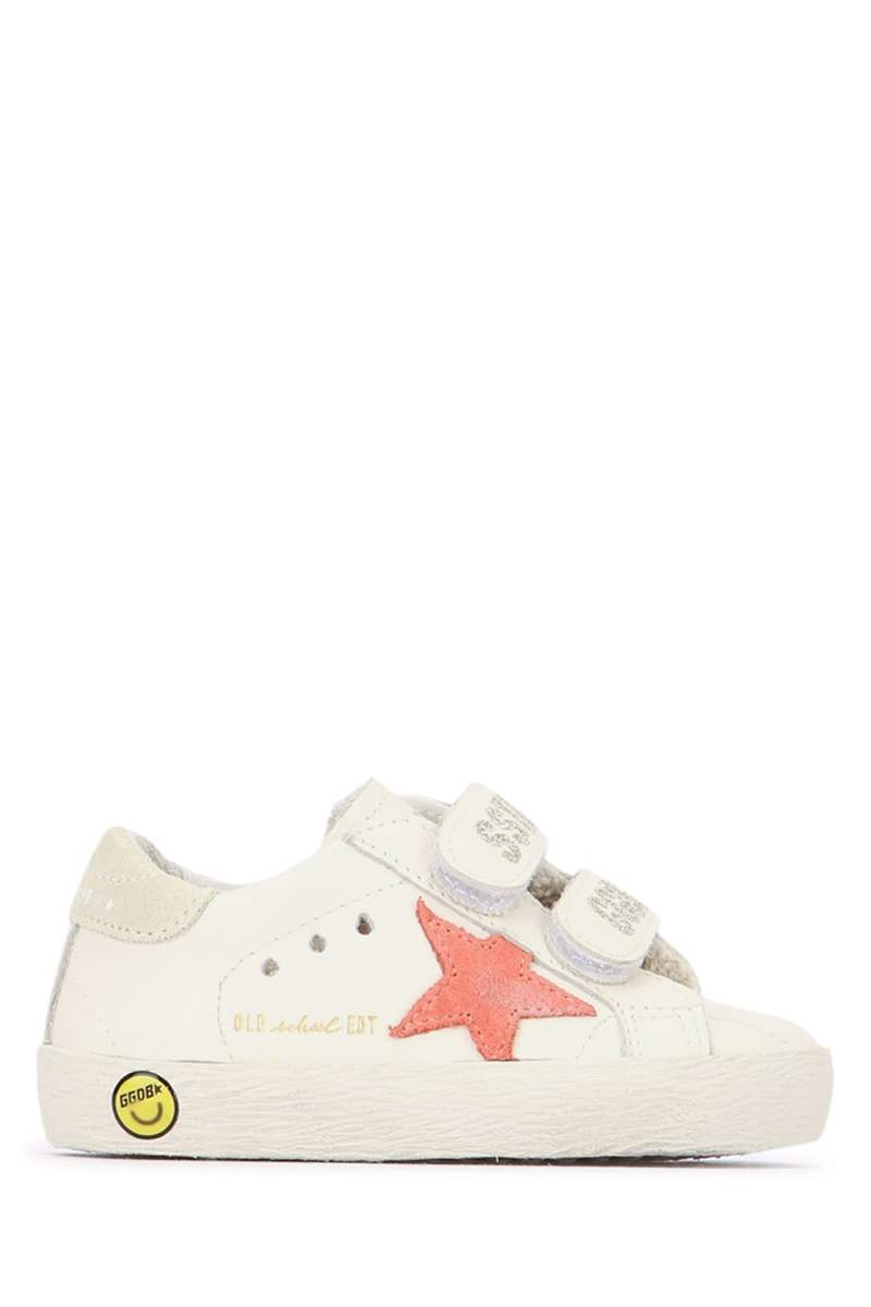 KIDS Golden Goose Old School Leather Upper Sneaker - WHITEPEACHEGGNOG