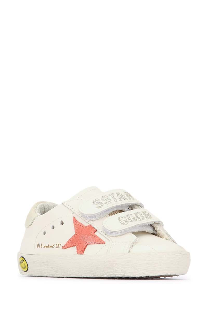 KIDS Golden Goose Old School Leather Upper Sneaker - WHITEPEACHEGGNOG