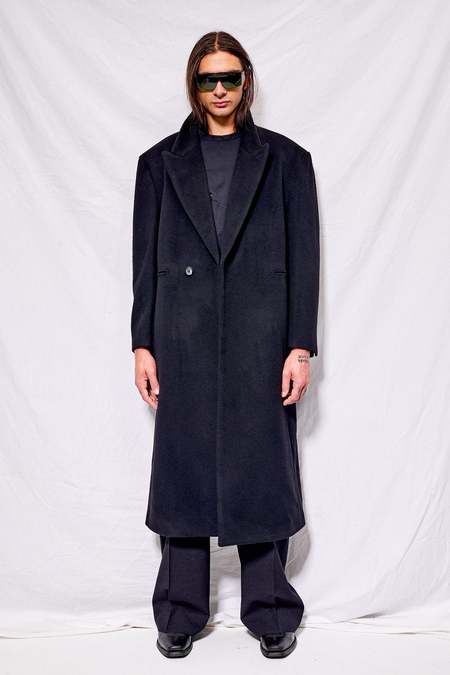 Yohji Yamamoto Wool Long Coat - Black | Garmentory