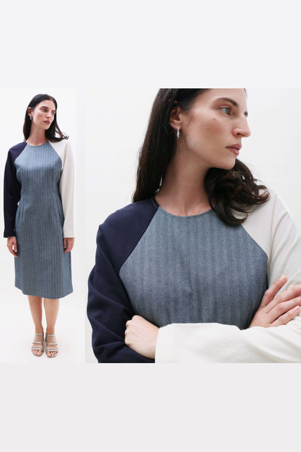 SC103 Herringbone Messenger Dress