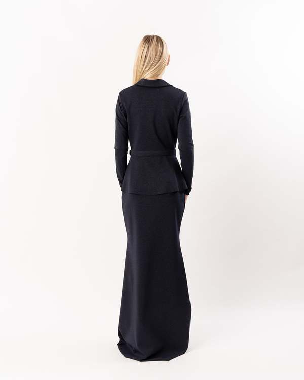 CHIARA BONI Thadira Long Jersey Lurex Gown - Midnight | Garmentory
