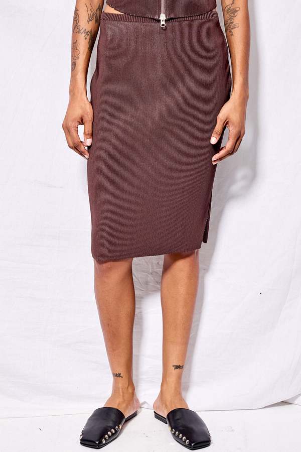 Isa Boulder Chocline Pegged Midi Skirt