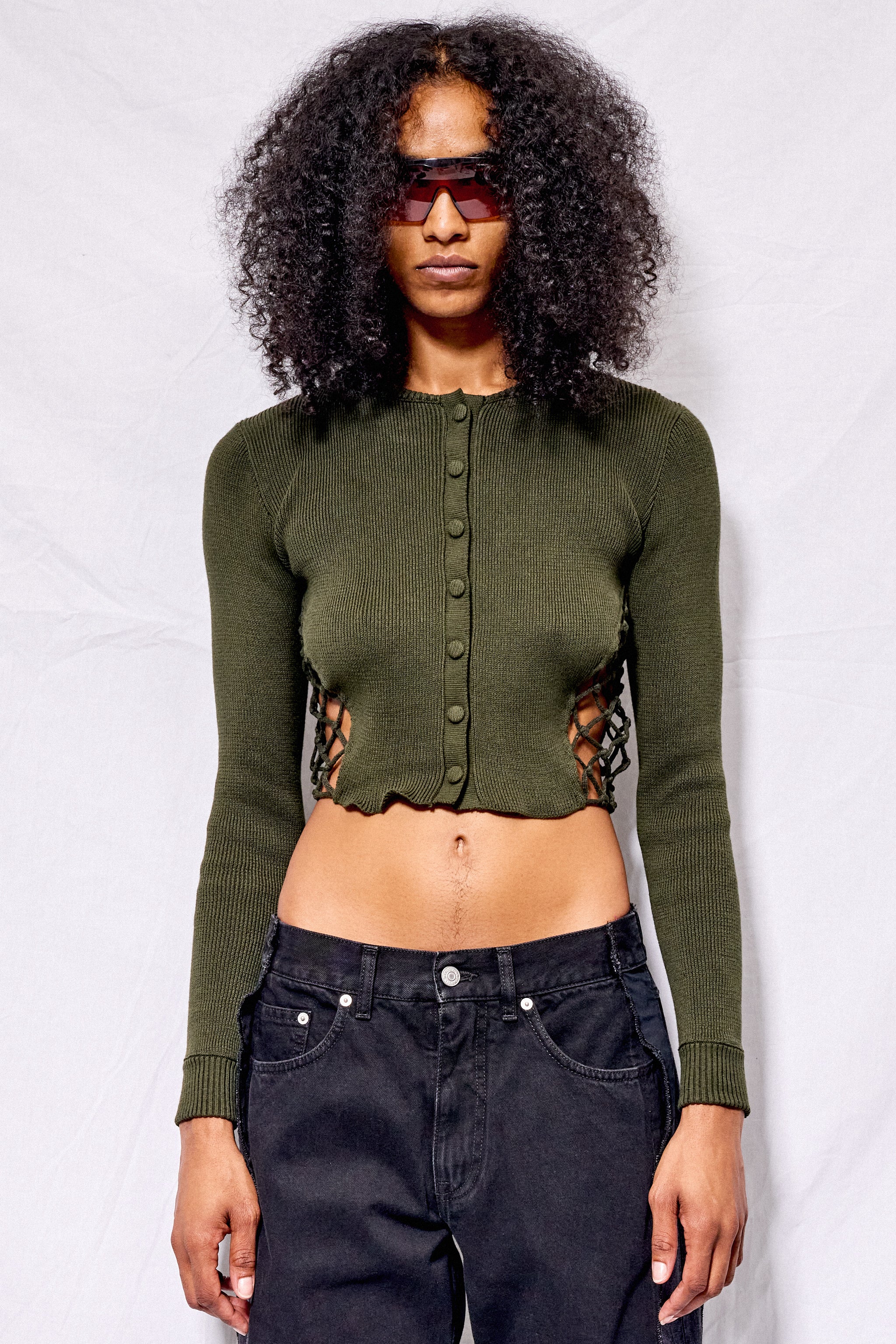 Isa Boulder Swamp Sidemesh Cardigan | Garmentory