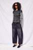 Studio Nicholson Washed Black Denim Wide Crop Pant - Thumbnail 2