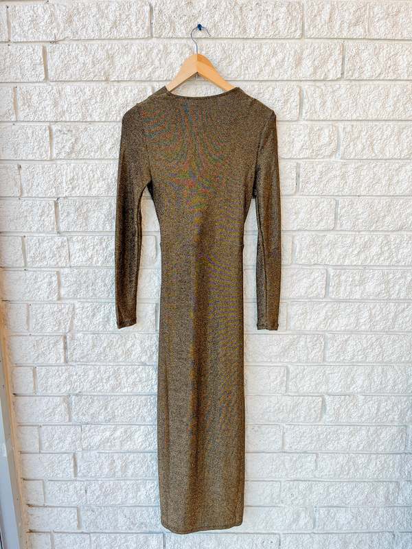 veronica beard gold dress Veronica Beard Grycen One-Shoulder Midi Dress | Gold Ochre main image 0