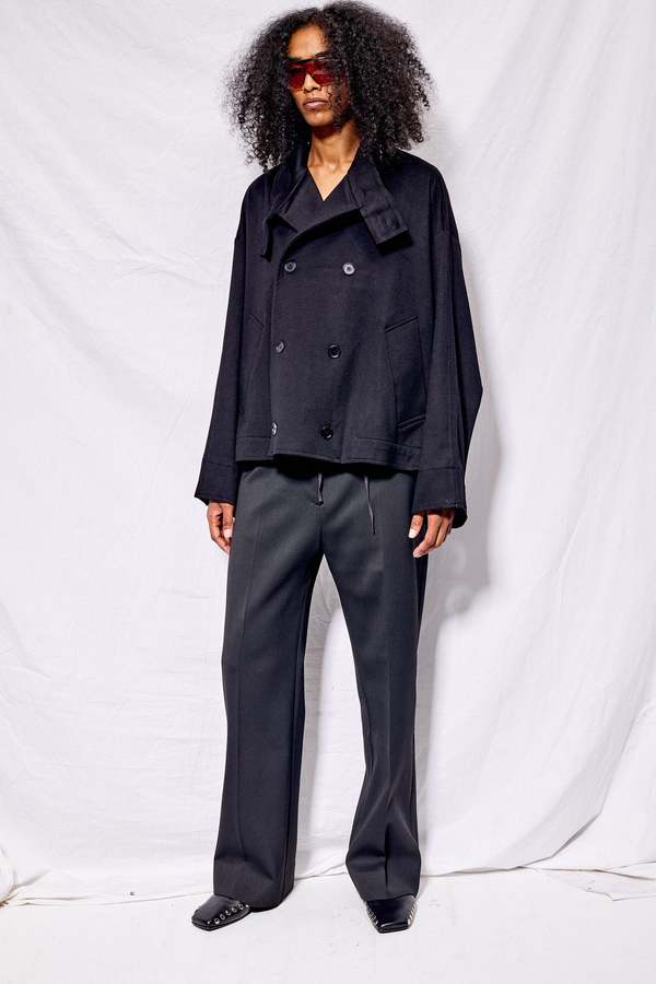 Gabriela Coll Garments No.286 Heavy Wool Cropped Oversized Jacket