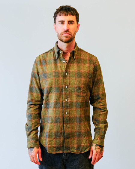 Gitman Bros. Gitman Vintage Button Down Shirt - Olive Rough Check