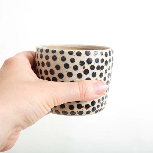 Polli Pots Tumblers - Black Polka Dot