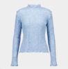 SAEMDI Ice Blue Frill Knit Top - Thumbnail 1