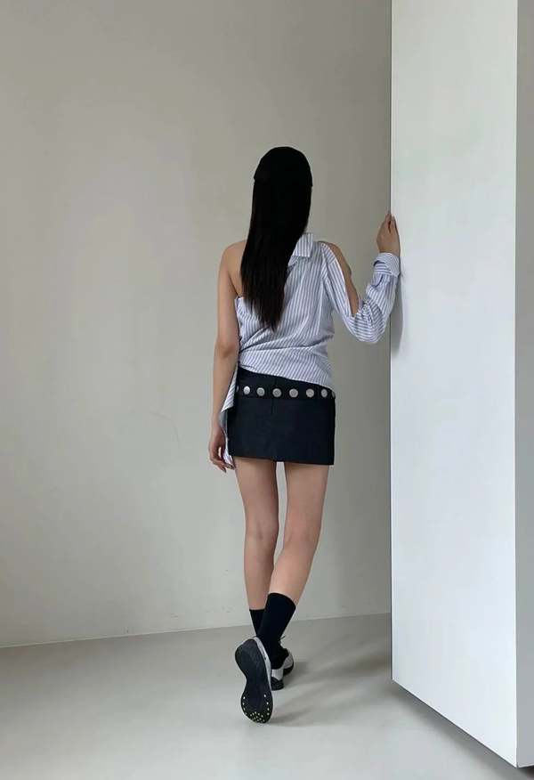 The NKC Store Gabby Skort - Black Denim