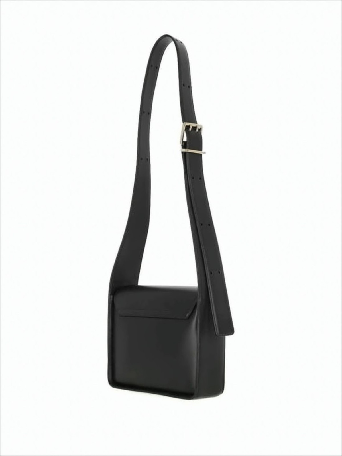 Jil Sander Structured Black Leather Crossbody Bag - Black - Image 3 of 4
