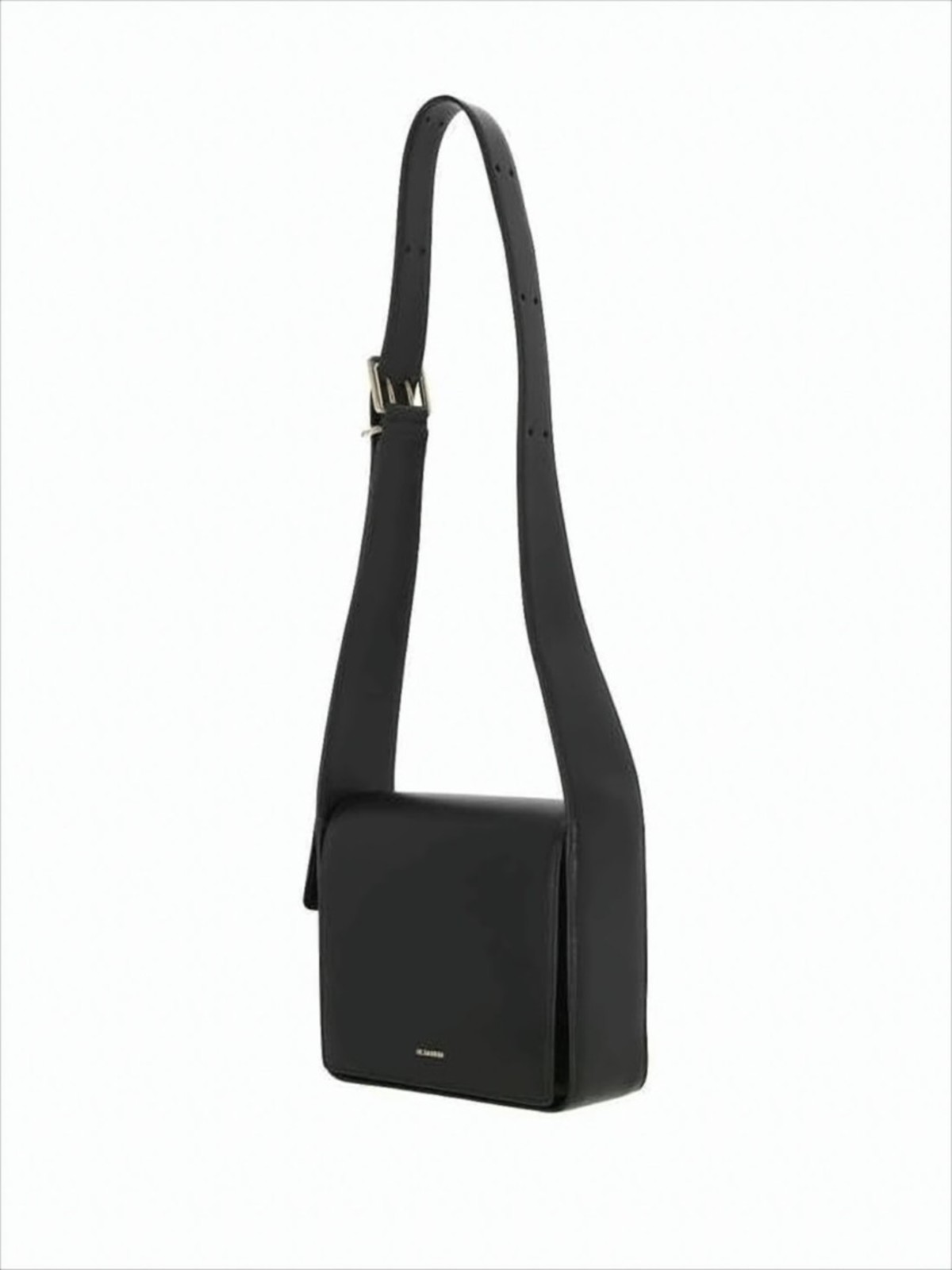 Jil Sander Structured Black Leather Crossbody Bag - Black - Image 4 of 4