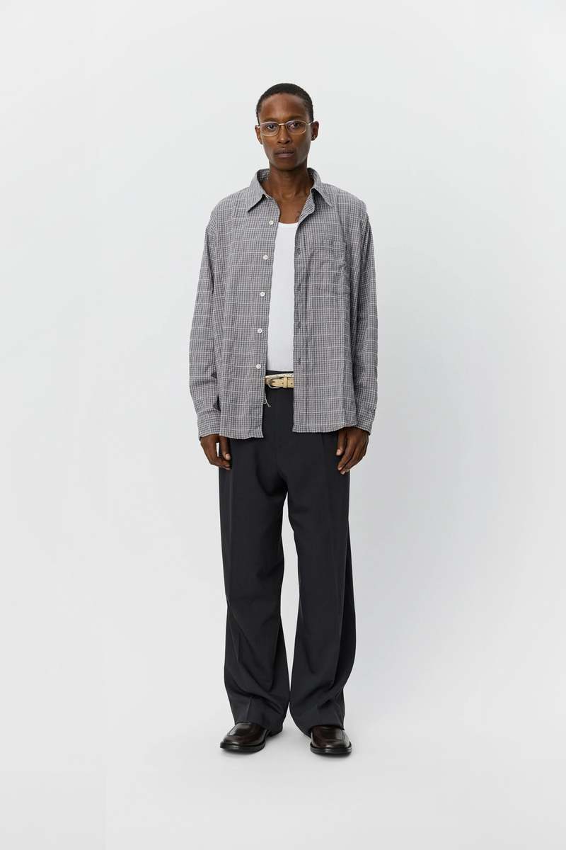 mfpen Executive Shirt Grey Textured Check Shirt