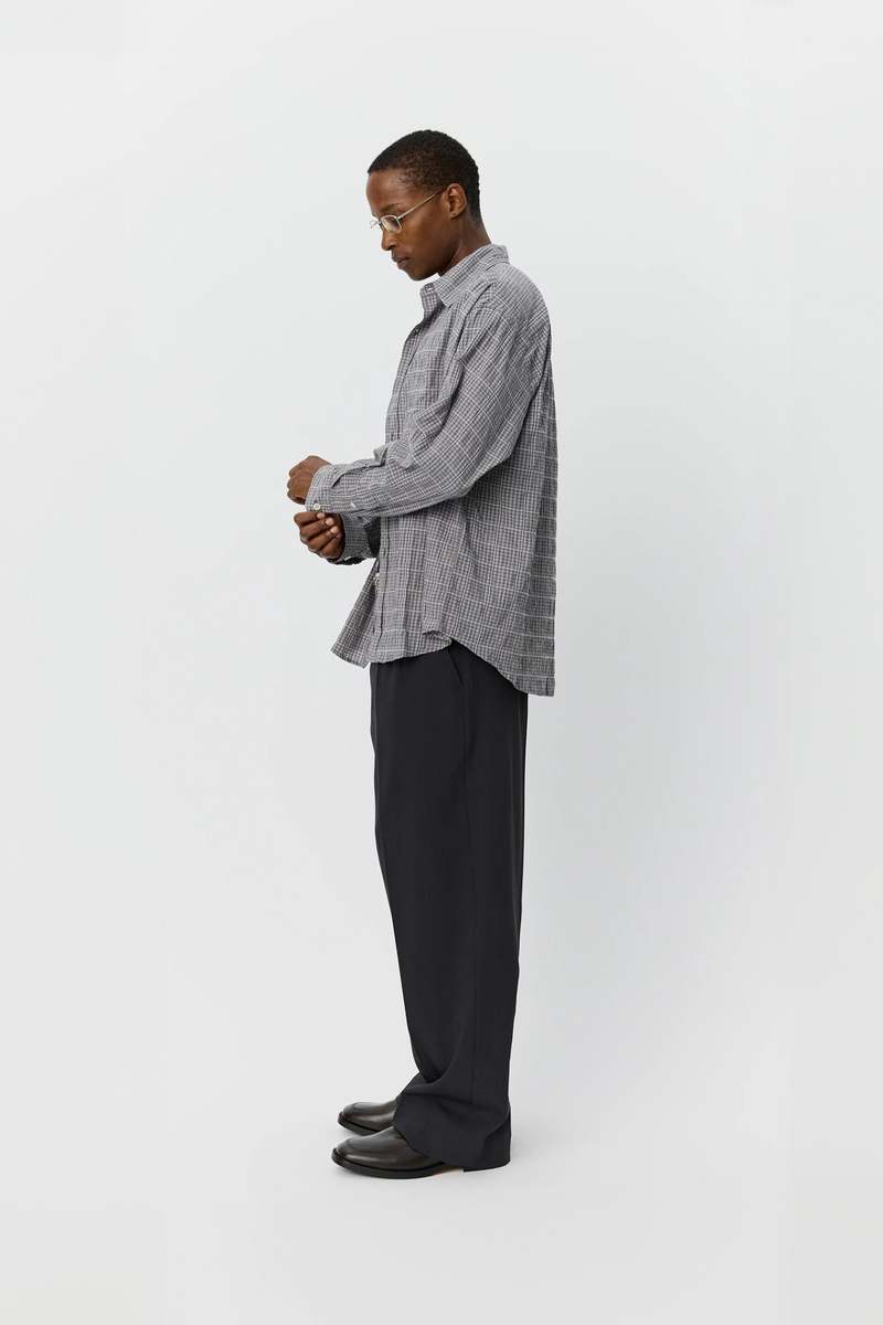 mfpen Executive Shirt Grey Textured Check Shirt