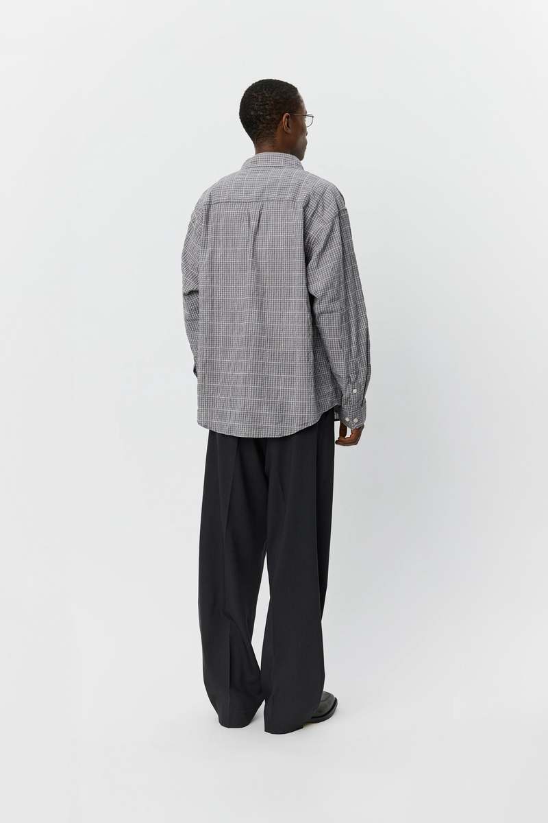 mfpen Executive Shirt Grey Textured Check Shirt