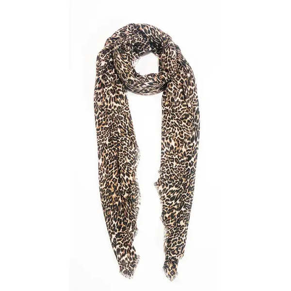 Blue Pacific Cashmere Blended Leopard Scarf