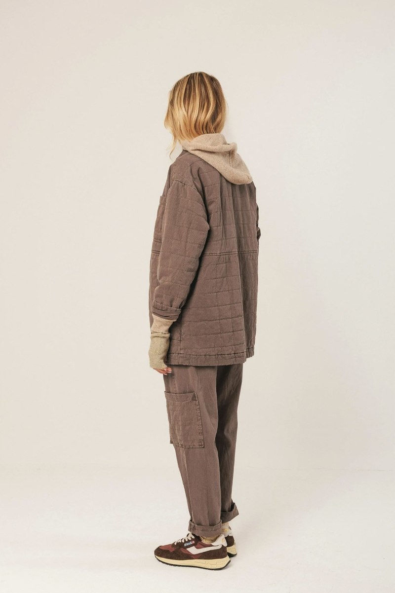 Indi & Cold Quilted Plaid Coat