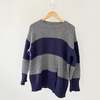 Heather Harlan Striped Crew Sweater - Grey Blue - Thumbnail 2
