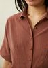 Penny Sage Beachy Shirt - Fig/Cinnamon Stripe - Thumbnail 6