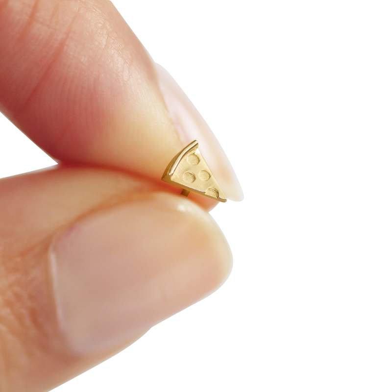 Whit Jewelry Pizza Stud -14K Yellow Gold