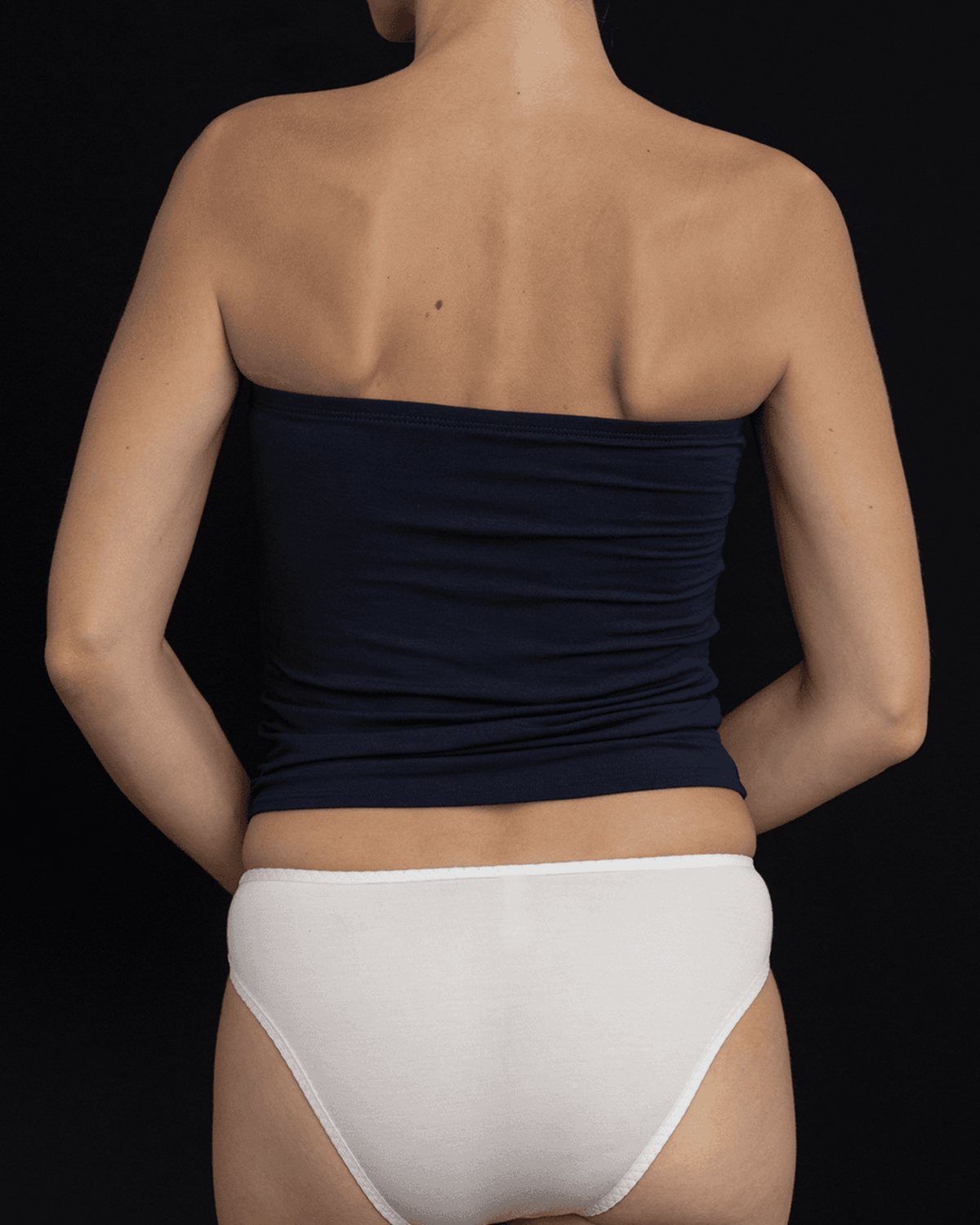 KYE Intimates Recline Bamboo Strapless Tube Top - Navy - Image 7 of 7