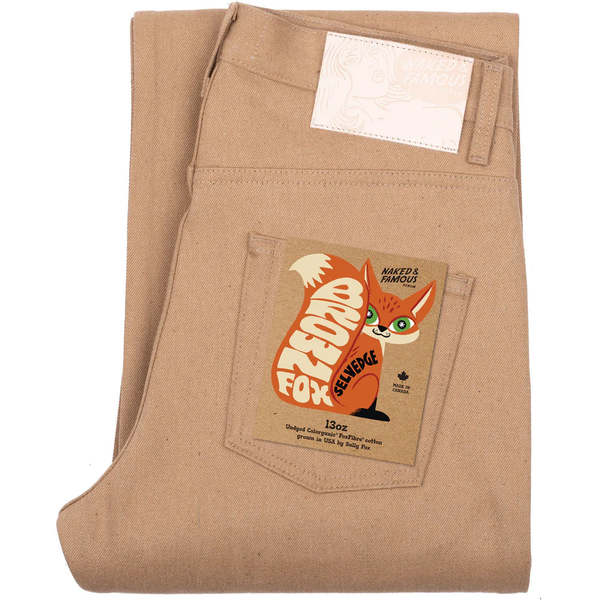 Naked & Famous Strong Guy Brown Fox Selvedge Jeans - Brown