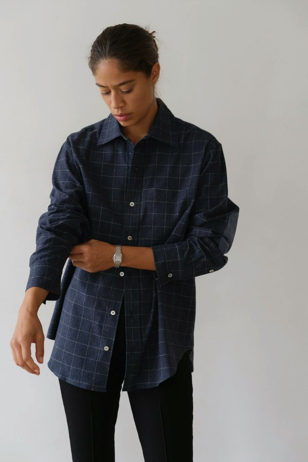 Donni. Flannel Windowpane Shirt