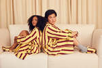 Dusen Dusen Bathrobe in Ginkgo Stripe - Thumbnail 4
