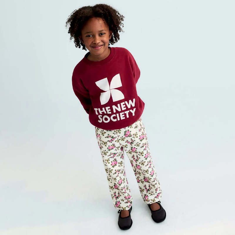 KIDS The New Society Emma Pants - Cream Floral Print