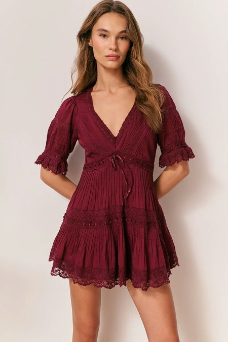 knee length dresses for ladies Maroon Red Sequin Mini Dress main image 1