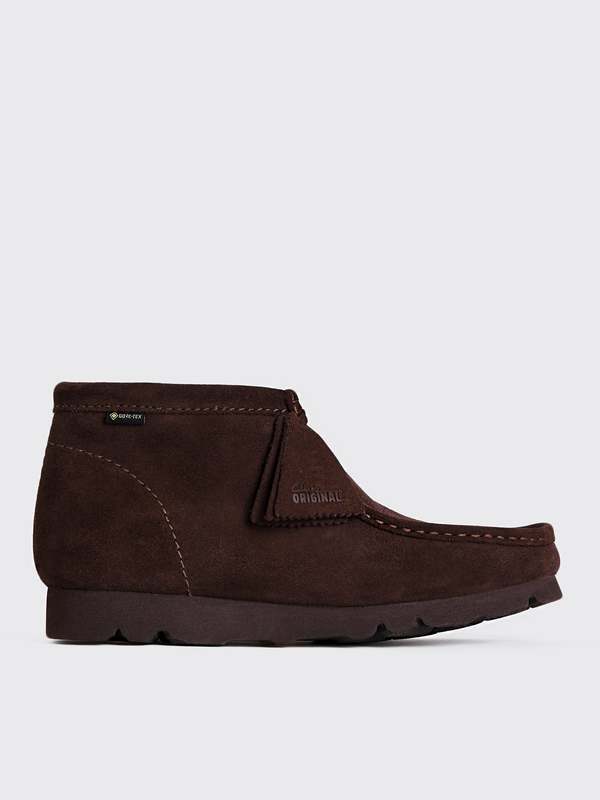 Clarks Wallabee Boot GTX - Dark Brown Suede | Garmentory