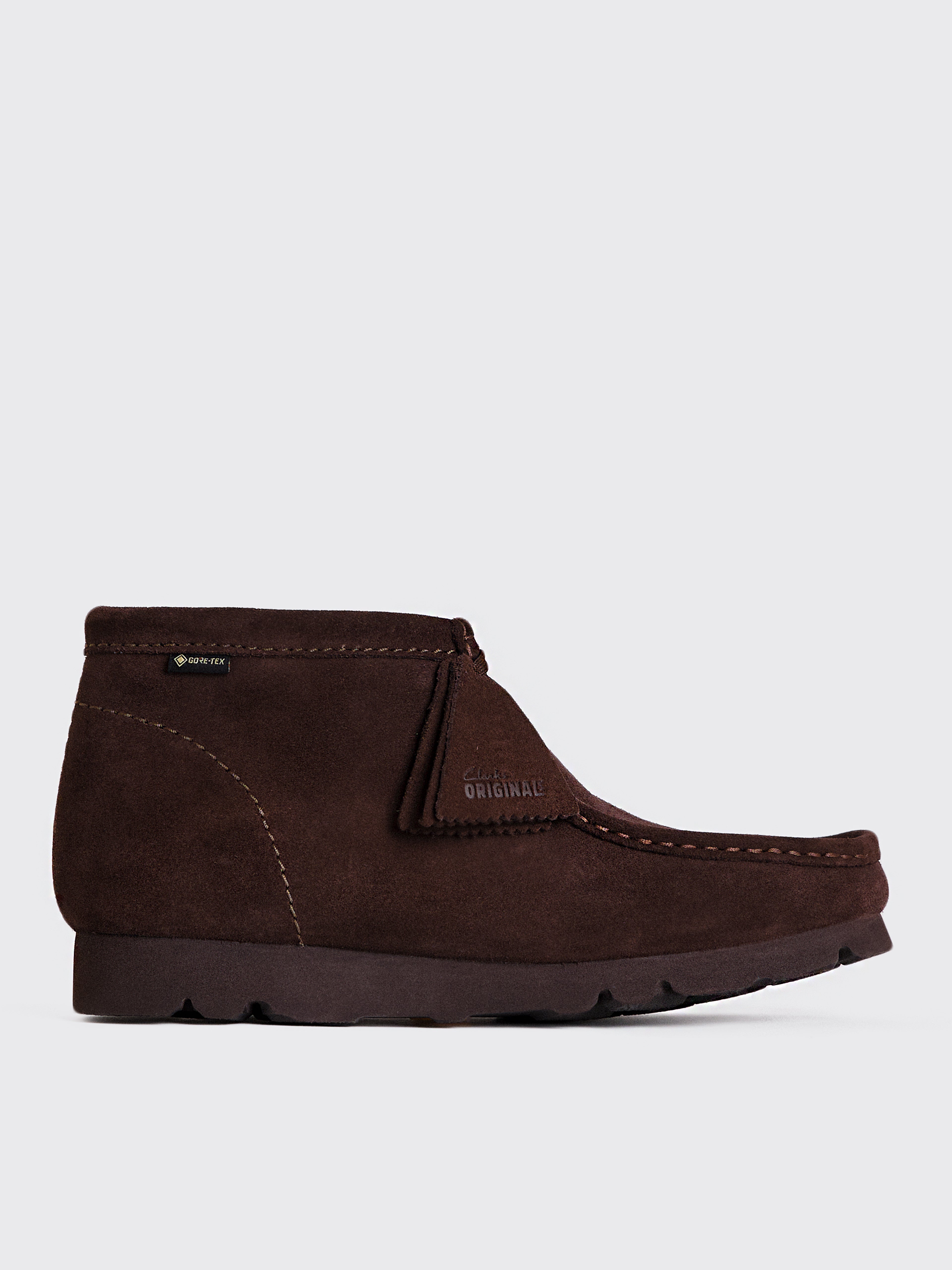Clarks Wallabee Boot GTX - Dark Brown Suede | Garmentory