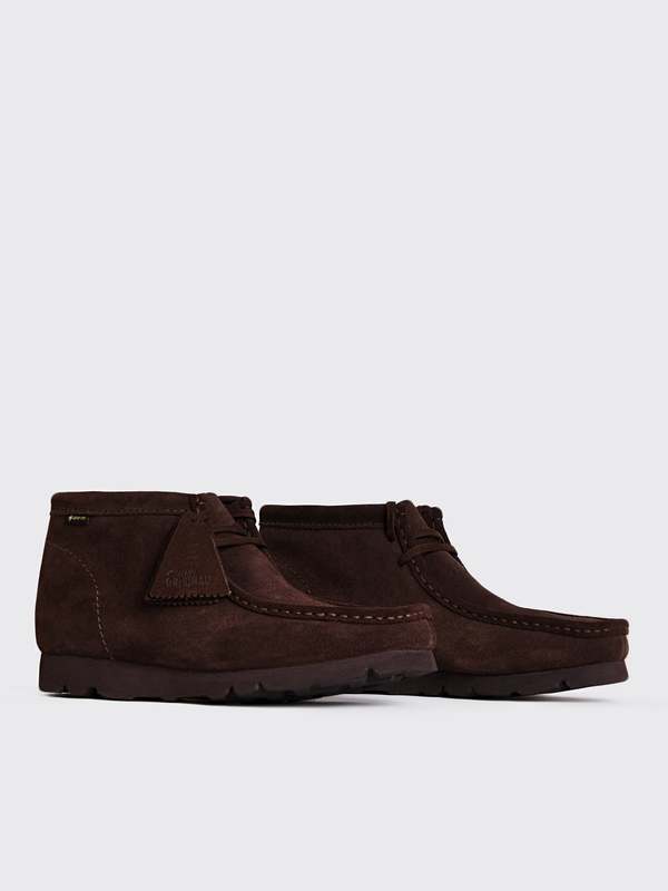 Clarks Wallabee Boot GTX - Dark Brown Suede | Garmentory