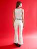 Vivienne Flare Pant - White Herringbone - Thumbnail 3