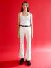 Vivienne Flare Pant - White Herringbone - Thumbnail 5